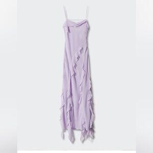Mango Lilac Ruffle Maxi Dress